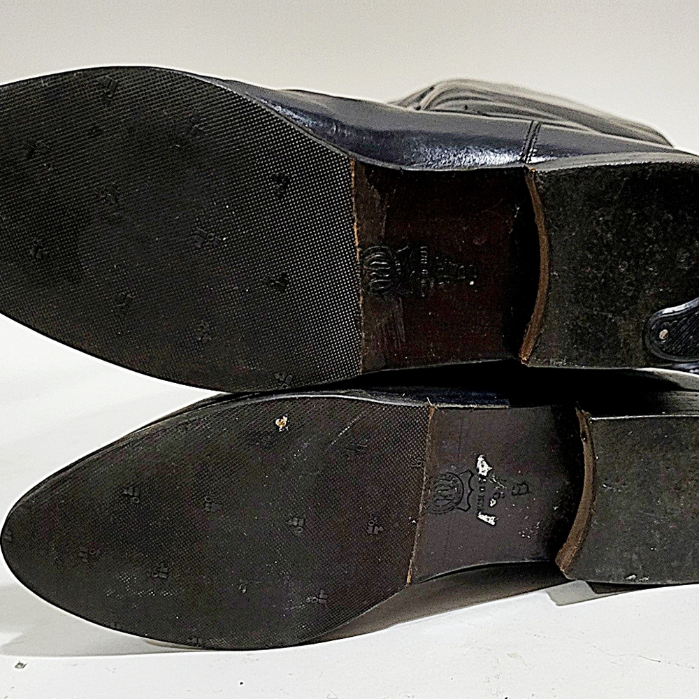 Charles David Black Leather Boots Women 9 1/2 Flat Heel - Picture 6 of 7